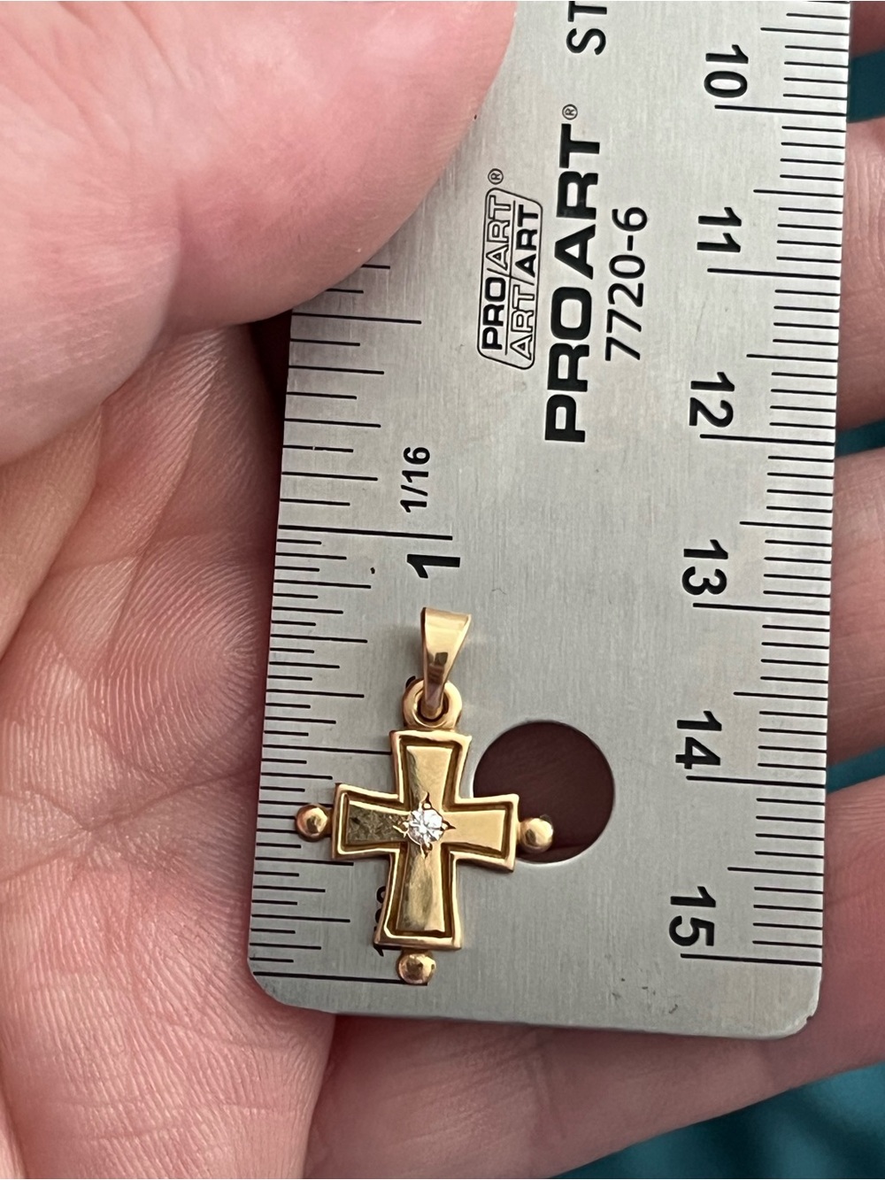 James Avery 18k gold & diamond retired cross pendant - Picture 8 of 8